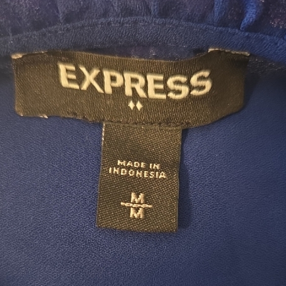Express Royal Blue Ruffled Blouse - Picture 4 of 5